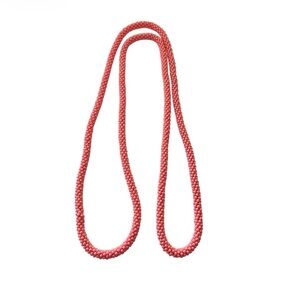 Handmade Pink  Crocheted Beaded Necklace.